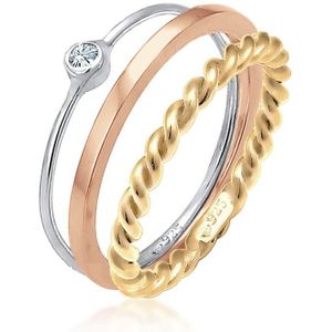 Elli Ring-Set Ring-Set mit Kristalle 925 Silber, Ring Set