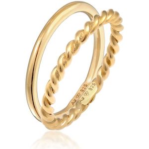 Elli - Basic Twisted 2er Set 925 Silber Ringe 1 ct Damen (69.99 € / 1 ct)