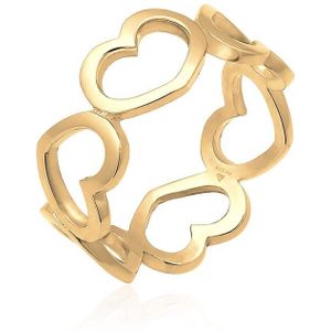 Elli Fingerring Bandring Herzen Symbol Cut-Out Trend 925er Silber, Herz