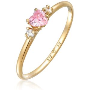 Elli Dames Ring Dames verlovingsring hart met zirkonia kristal in 925 sterling zilver
