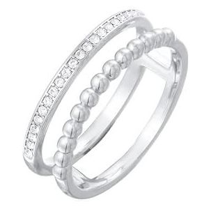 Elli - 2-reihig Kristalle Farbe Silber für Damen Ringe 1 ct (24.99 € / 1 ct)