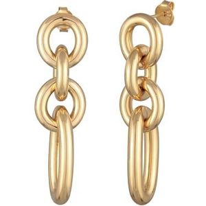 Elli Oorbellen Damen Oor Hanger Schakels Ketting Element Goudkleurig