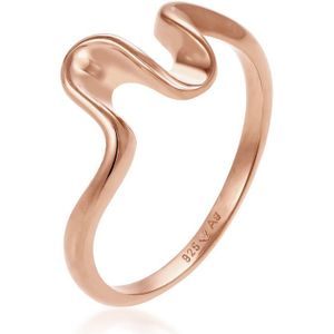 Elli Dames Ring Dames Wave Look Trend in 925 Sterling Zilver