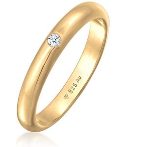 Elli PREMIUM Dames Ring Dames eenzaam klassiek met diamant (0.03 ct.) in 925 sterling zilver
