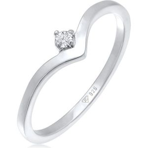 Elli DIAMONDS - Lab Grow Diamant (0.035) V-Form Stapelring 925 Silber Ringe 1 ct Damen (69.99 € / 1 ct)