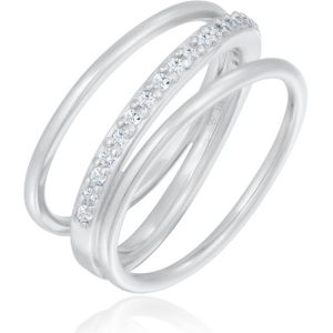 Elli Dames Ring Dames Wikkel Fonkelend met Zirkonia in 925 Sterling Zilver