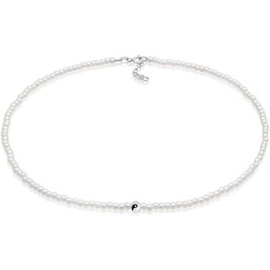 Elli Dames Halsketting Dames Choker Yin Yang Glaskralen in 925 Sterling Zilver