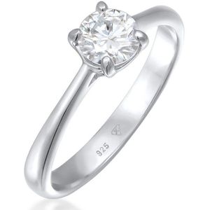 Elli PREMIUM Dames Ring Dames Verlovingsring Eenzaam met moissaniet in 925 Sterling Zilver Verguld