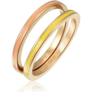 Elli - Bandring Basic Emaille 2er Set 925 Silber Ringe 1 ct Damen (50.99 € / 1 ct)