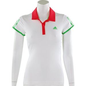 adidas - Women's Barricade Cap Polo - Tennispolo's Dames adidas White FreshPink