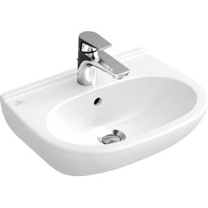 Villeroy en Boch O.novo Compact Wastafel 55x37cm met Overloop 1 Kraangat Wit 51665501