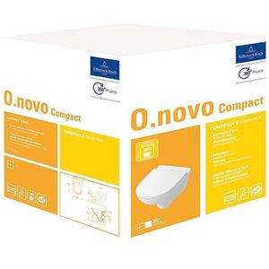 Villeroy & Boch O.Novo compact hangtoilet incl. toiletbril met softclose en quickrelease wit alpin
