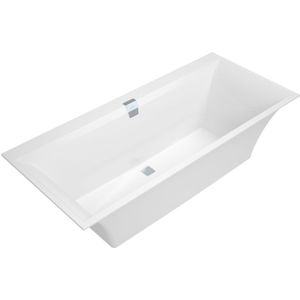 Villeroy & Boch Squaro Edge 12 kunststof bad quaryl rechthoekig 170x75x45cm incl. poten en afvoer /overloopcombinatie wit