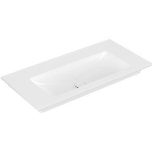 Villeroy & Boch Venticello Meubelwastafel - wasbak midden zonder kraangat - 100x50cm - overloop - ceramic - wit 4104AJR1