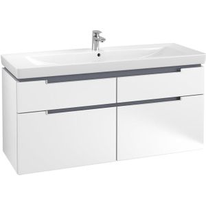 Villeroy & Boch Subway 2.0 wastafelonderkast 128.7x59cm 4 lades Wit mat A91600MS