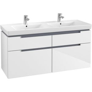 Villeroy & Boch Subway 2.0 wastafelonderkast 128.7x59x44.9cm glossy white A91700DH