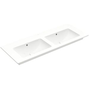 Villeroy en Boch Venticello meubelwastafel dubbel zonder kraangat 130x50cm met overloop wit