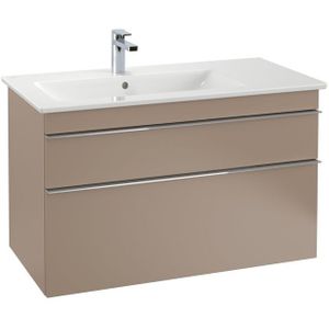 Villeroy & Boch Venticello Meubelwastafel - wasbak links - 1 kraangat - 100x50cm - geschikt voor 3 kraangaten - overloop - wit 4134L101