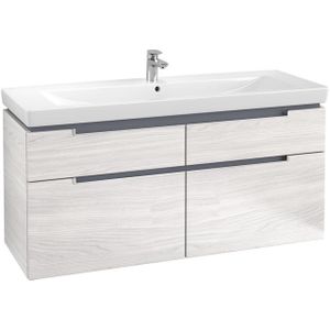 Villeroy & Boch Subway 2.0 wastafelonderkast 128.7x59cm 4 lades White wood A91600E8