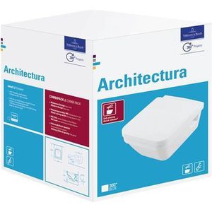 Villeroy & Boch Omnia Architectura combi pack met wandcloset diepspoel hoekig DirectFlush met zitting met softclose en quick release wit 5685HR01