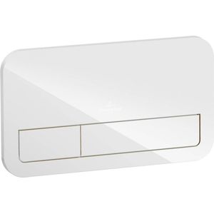 Villeroy & Boch Viconnect 2 knops bedieningsplaat glas glossy wit 922400re