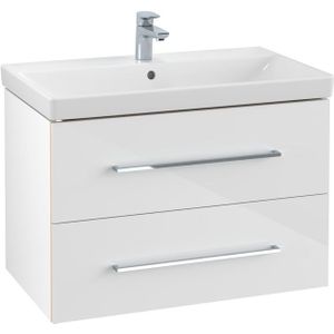 Villeroy & Boch Avento - Wastafelkast, 78x51x45 cm, 2 laden, Crystal White A89100B4