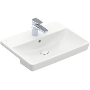 Villeroy & Boch Avento voorbouwwastafel 55x36cm 1 kraangat met overloop wit 4A065501