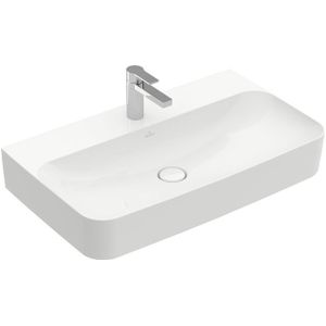 Villeroy & Boch Finion wastafel onderzijde geslepen 1 kraangat 80x47cm ceramic+ met verdekte overloop wit 41688CR1