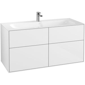 Villeroy & Boch Finion wastafelonderbouwkast met 4 laden 119.6X59.1X49.8cm v. meubelwast. 4164 C5/C1/C2/CB glossy wit F05000GF