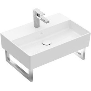 Villeroy & Boch Memento 2.0 wastafel voor handdoekhouders 50x42cm met overloop en 1 kraangat, wit