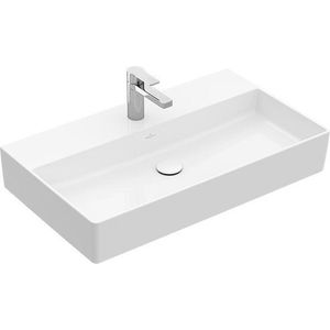 Villeroy & Boch Memento 2.0 wastafel onderzijde geslepen 80x47cm met overloop 1 kraangat ceramic+ 4A228GRW