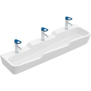 Villeroy & Boch O.novo Kids wastafel met 3x1 kraangat 130x43cm zonder overloop wit 4A081301