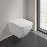 Villeroy & Boch Venticello closetzitting met deksel met softclose en quick release RVS/stone white 8m22s1rw