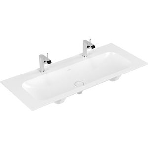 Villeroy & Boch Finion kastwastafel 1200x500mm, zonder overloop, 2 kraangaten, 4164C1RW