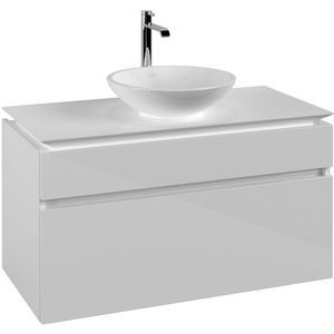 Villeroy & Boch Legato wastafelonderkast 100x55cm 2 lades Glans wit B57200DH