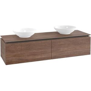 Villeroy & Boch Legato badmeubel B676, 1600x380x500mm, 2 wastafels, Kleur: Glanzend Grijs