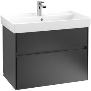 Villeroy & Boch Collaro wastafelonderkast 75.4x54.6cm 2 lades Black matt C01000PD