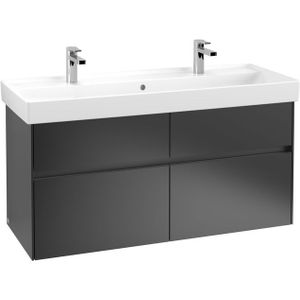 Villeroy & Boch Collaro wastafelonderkast 115.4x54.6cm 4 lades Black matt C01200PD