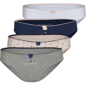 Happy - Dames Slips - Hartjes - Multipack van 4 - Geschenverpakking