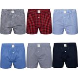 MG 1 Wijde Boxershorts Heren 6 Pack Multipack Geweven Katoen Losse boxershort heren