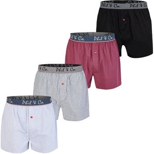 Phil & Co - Webboxer Basis - Boxershorts - Geruit of Print - Set van 4 - XL
