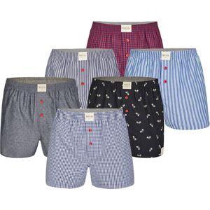 Phil & Co - Geweven Wijde Boxershorts - 6-Pack - Heren - 100% Katoen