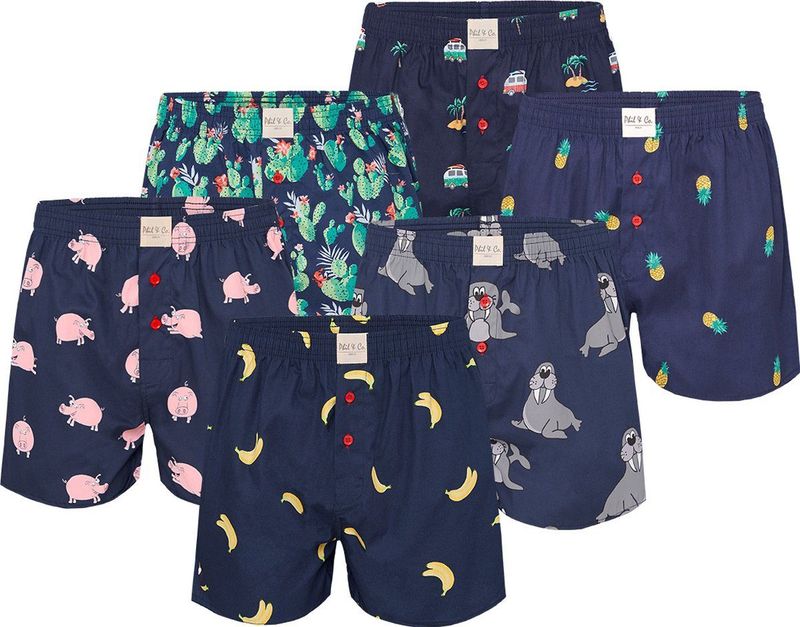 Phil & Co - Geweven Wijde Boxershorts - 6-Pack - Heren