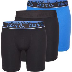 Phil & Co - Boxershorts - Zwart-Blauw - Katoen - Set van 3