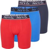 Phil & Co - Boxershorts - Blauw/Rood - 3-Pack - Lange Pijpen