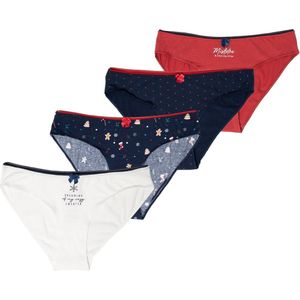 Happy Shorts Dames Kerst Slips Onderbroeken 4-Pack - Maat XL