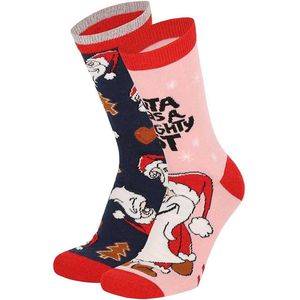 Apollo - Foute Kerstsokken - 2-Pack - Rood - Katoen