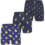 Happy Shorts Wijde boxershorts heren met print 3-pack