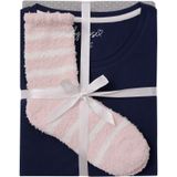 By Louise - Pyjama Set - Donkerblauw / Grijs Gestipt - Dames - Katoen