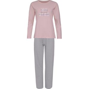 By Louise - Pyjama Set - Roze / Grijs Gestreept - Katoen